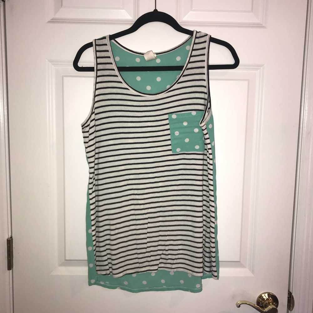 5/$25 sale Medium stripe polka dot tank